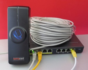 The FunkyGate-IP+POE eases the job of wiring the building to before installing the access control system. With only a single Cat5e right to the door, the reader is operational as soon as it is plugged to the network.